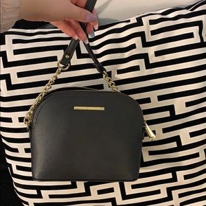 STEVE MADDEN black saffiano leather crossbody